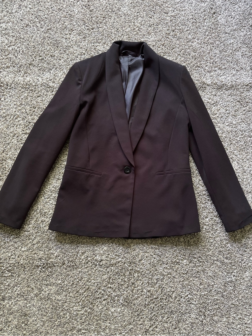 Womens Black Single-Button Blazer Jacket